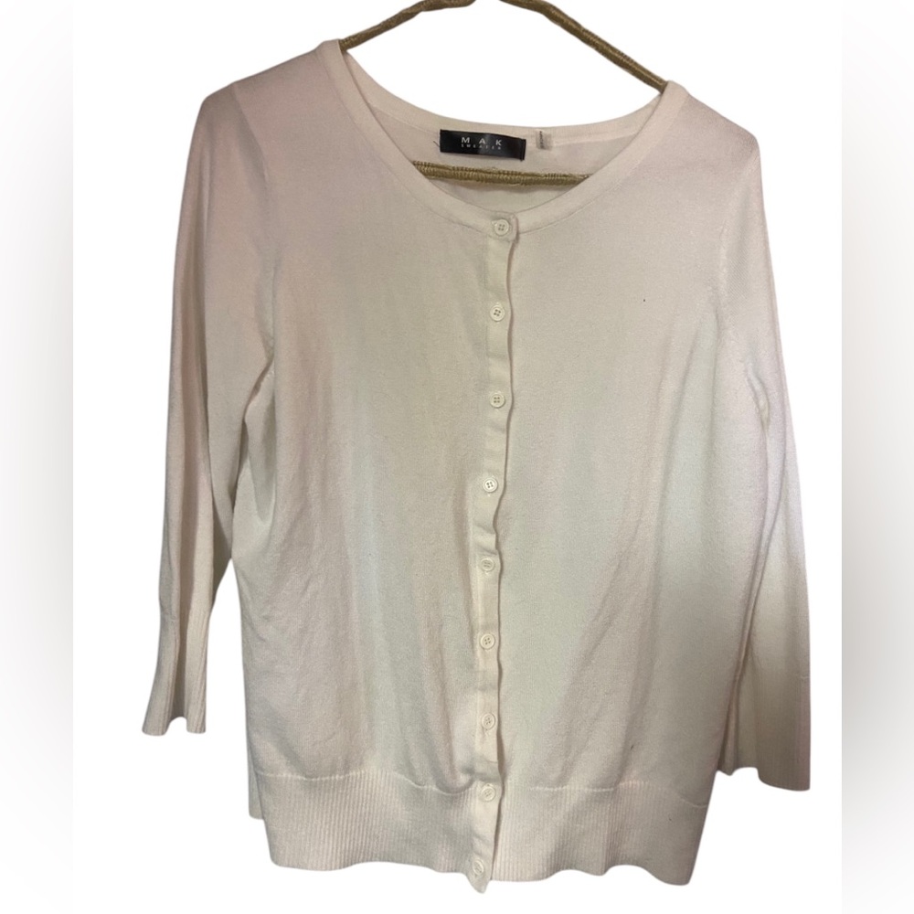 Mak sweater White lightweight buttoned Cardigan ladies 1x Spring summer